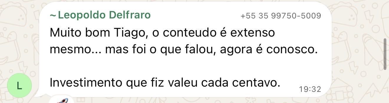 Depoimento de aluno da masterclass 11