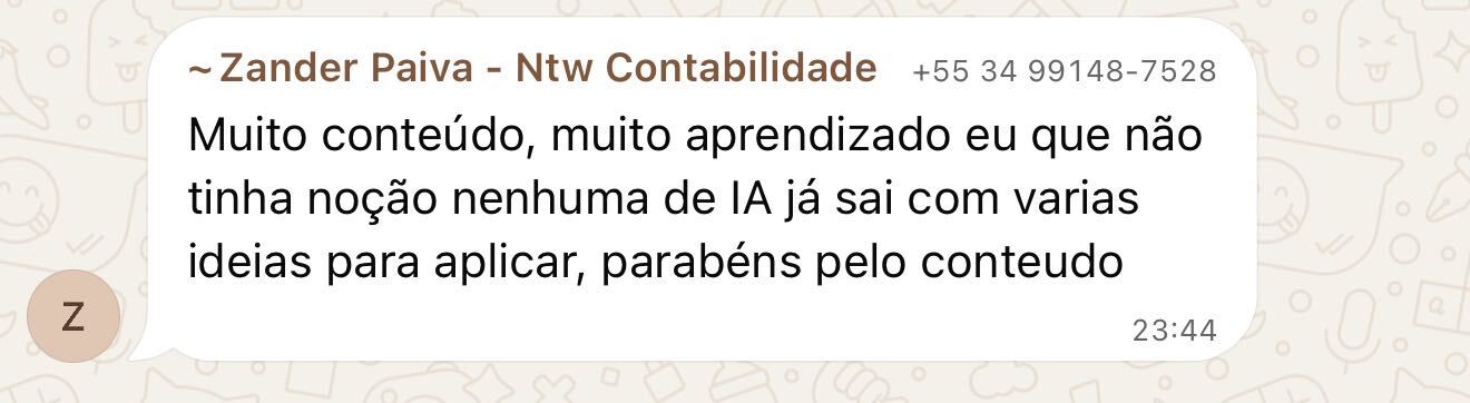Depoimento de aluno da masterclass 2
