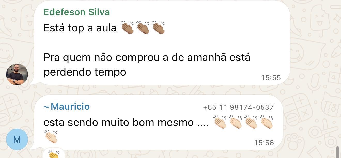Depoimento de aluno da masterclass 5